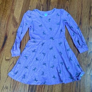 GAP KIDS OVERALL DRESS - Unicorn Pattern Purple Sz Youth Small